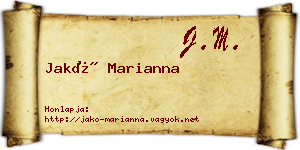 Jakó Marianna névjegykártya